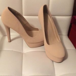 Nude platform heels
